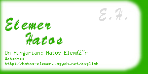 elemer hatos business card